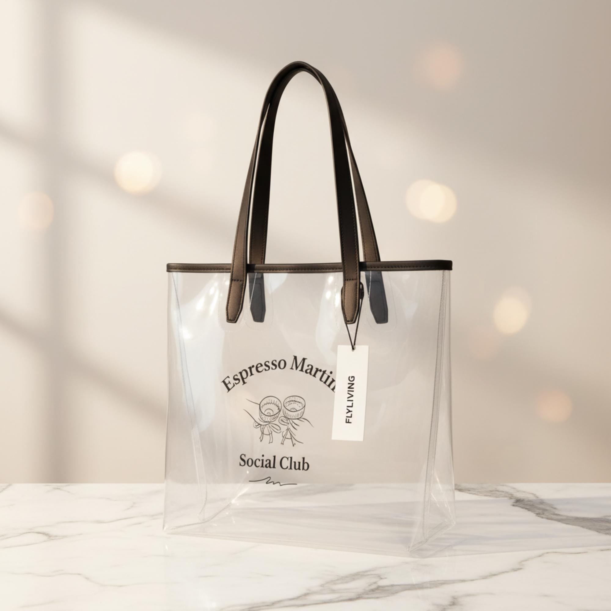 Durchsichtige Tasche „Espresso Martini Social Club“ – transparente Stadiontasche / Clear Bag
