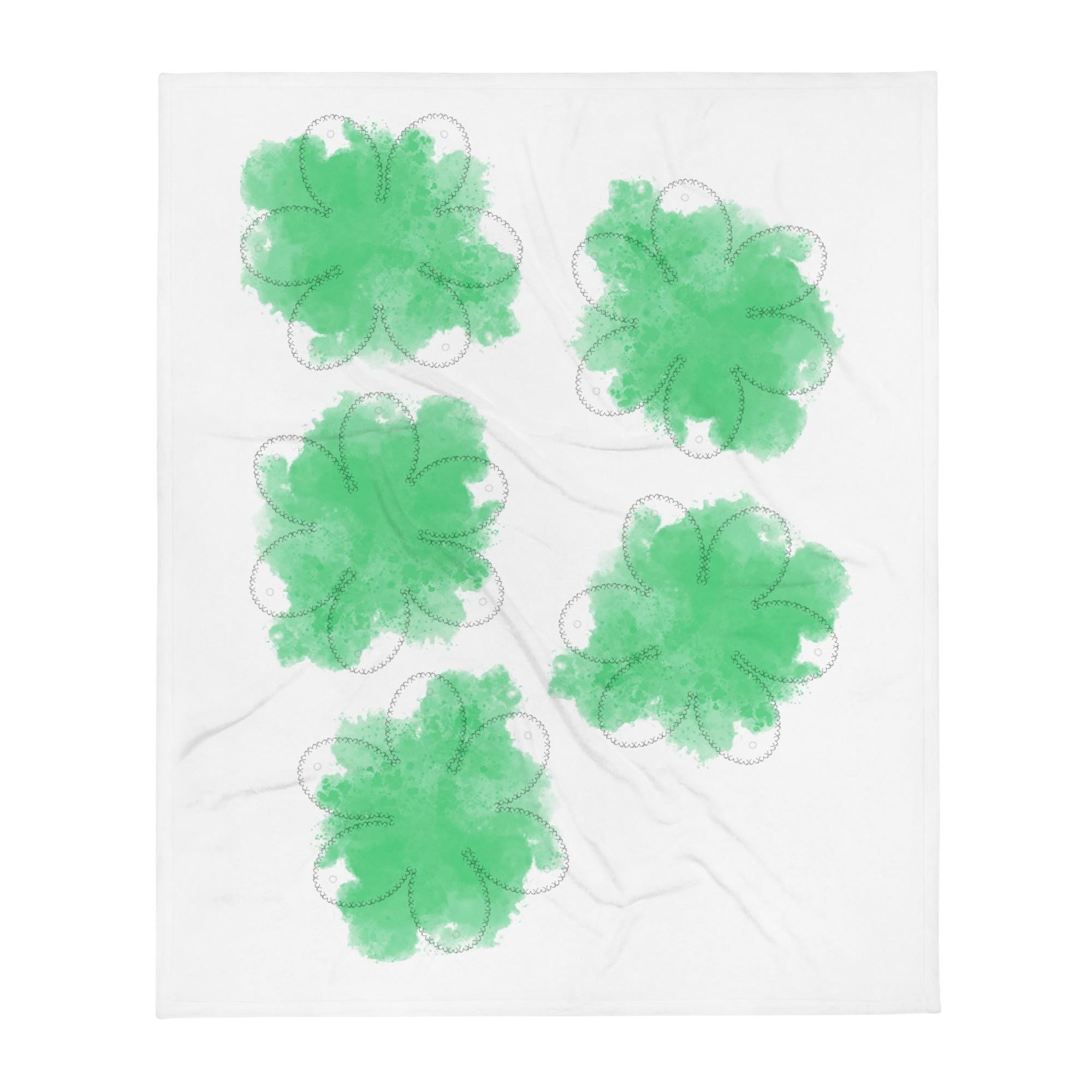 Humor Decke „Boob Flower“ – weiche Sofadecke mit verspieltem Blumenmuster, 127 × 152 cm, verschiedene Farben