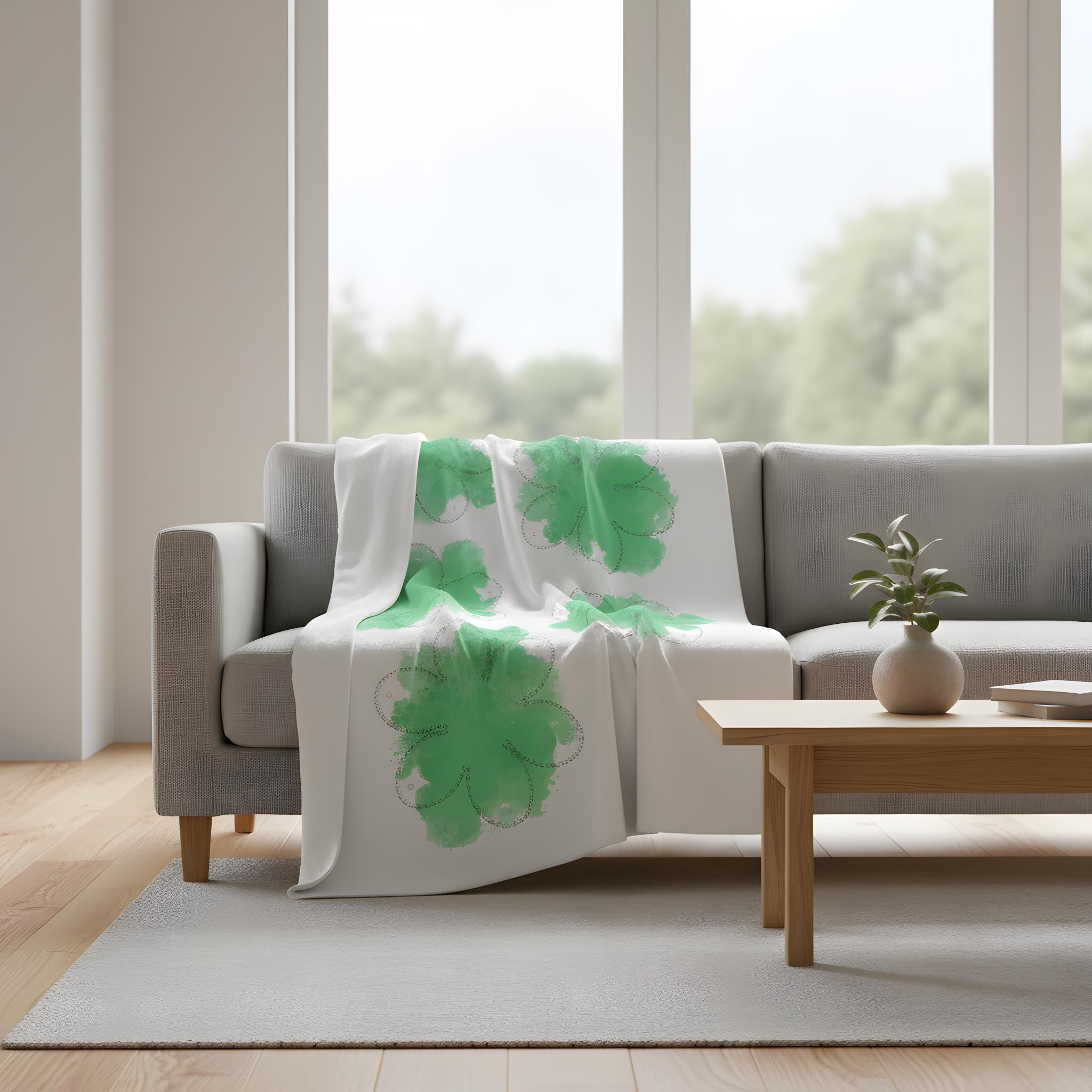 Humor Decke „Boob Flower“ – weiche Sofadecke mit verspieltem Blumenmuster, 127 × 152 cm, verschiedene Farben