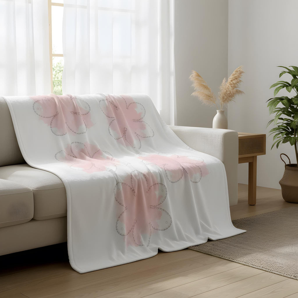 Humor Decke „Boob Flower“ – weiche Sofadecke mit verspieltem Blumenmuster, 127 × 152 cm, verschiedene Farben