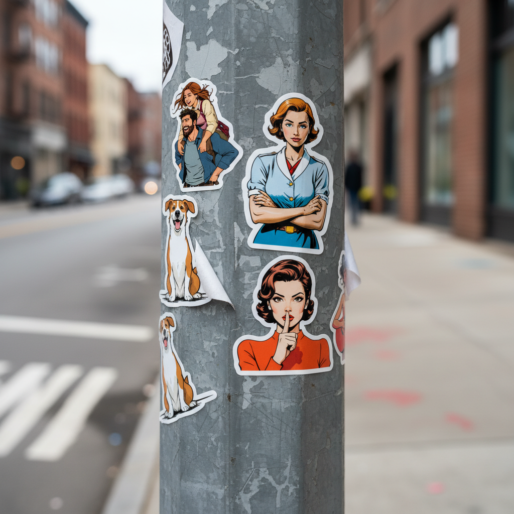 Comic-Sticker Set | Blasenfreie Vinyl-Aufkleber im Retro-Abenteuer-Stil