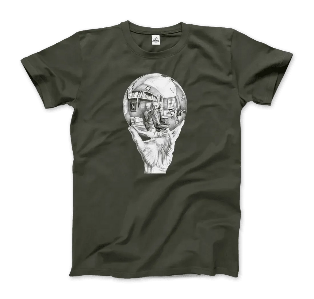 T-Shirt M.C. Escher Hand With Reflective Globe