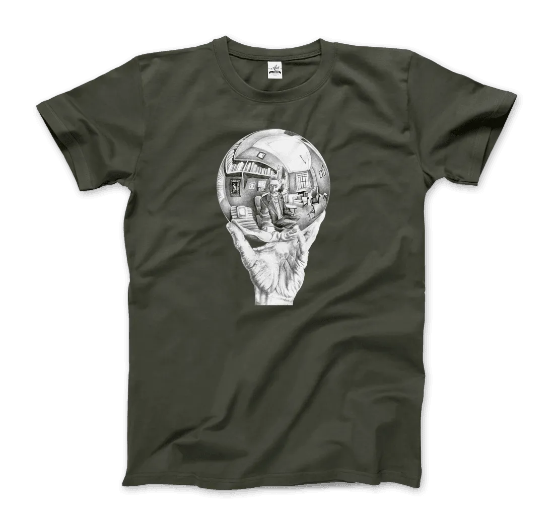 T-Shirt M.C. Escher Hand With Reflective Globe