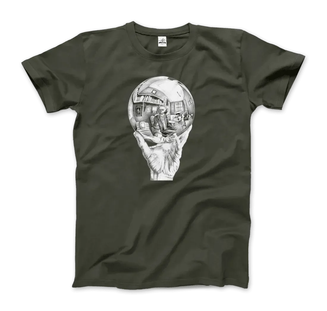 T-Shirt M.C. Escher Hand With Reflective Globe