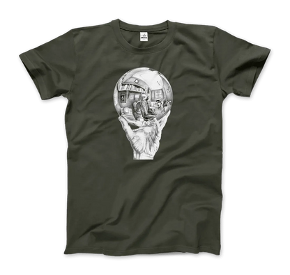 T-Shirt M.C. Escher Hand With Reflective Globe
