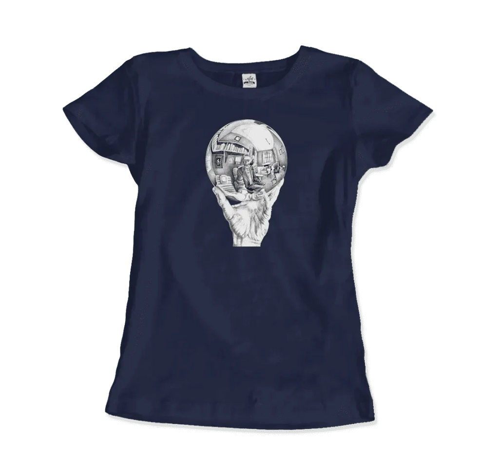 T-Shirt M.C. Escher Hand With Reflective Globe