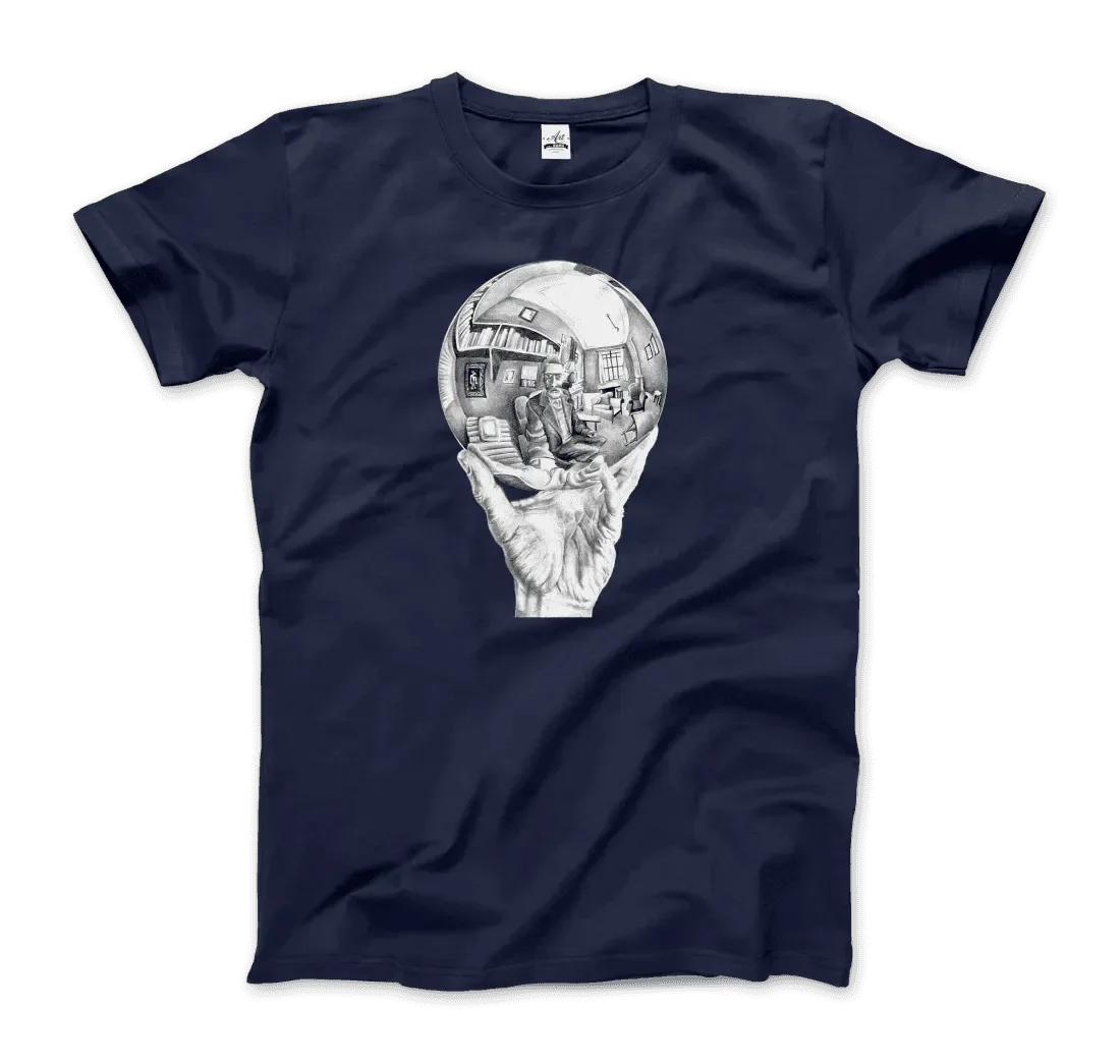 T-Shirt M.C. Escher Hand With Reflective Globe