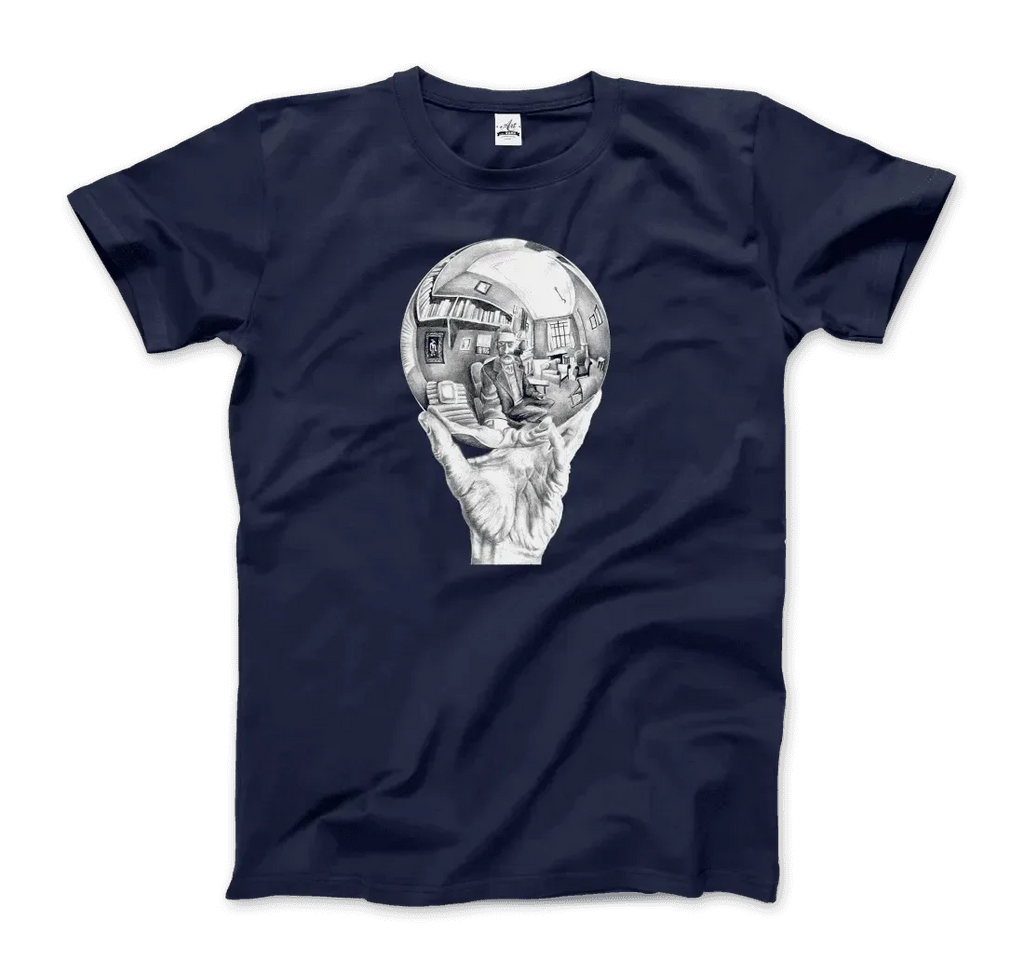 T-Shirt M.C. Escher Hand With Reflective Globe