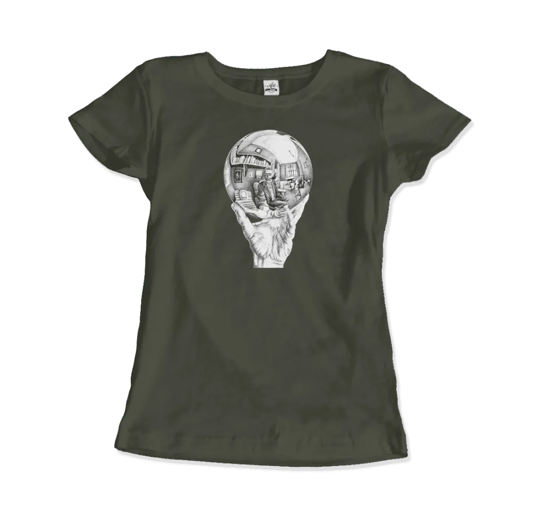 T-Shirt M.C. Escher Hand With Reflective Globe