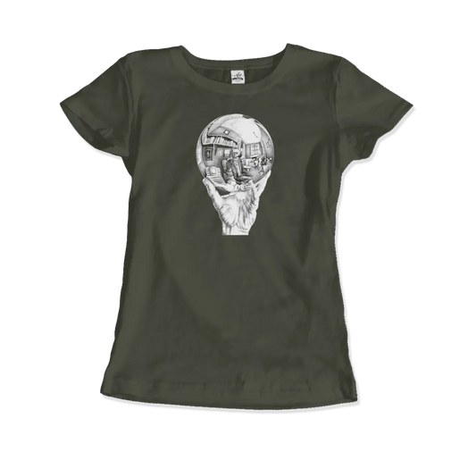 T-Shirt M.C. Escher Hand With Reflective Globe