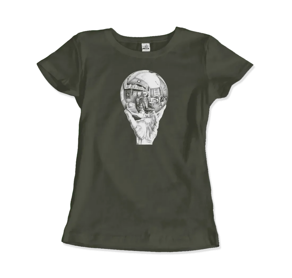 T-Shirt M.C. Escher Hand With Reflective Globe
