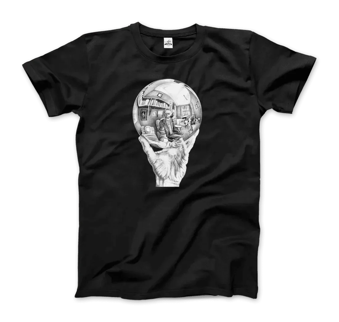 T-Shirt M.C. Escher Hand With Reflective Globe