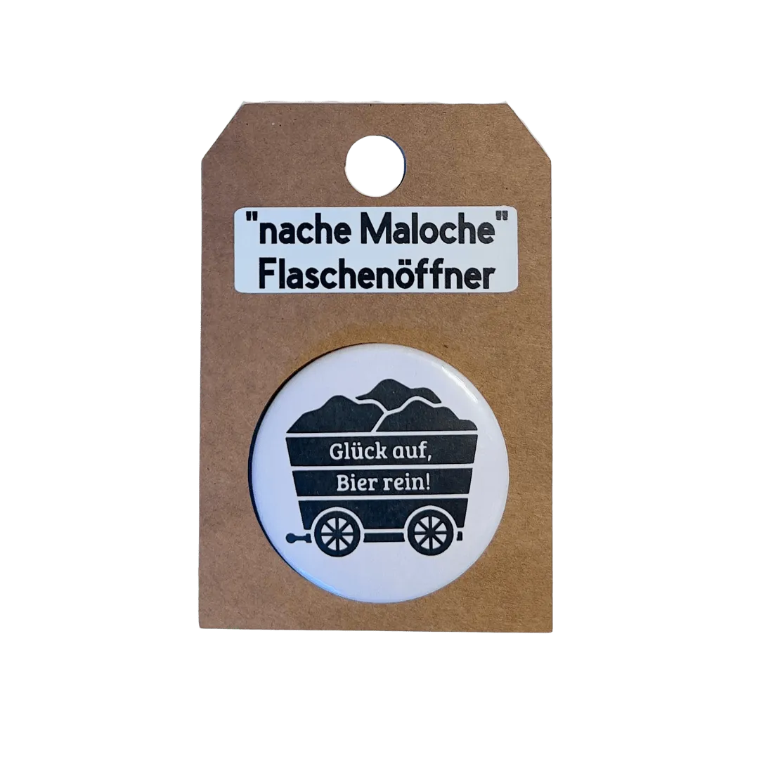 Magnetflaschenöffner "nacher Maloche", rund - Flaschenöffner - flyliving