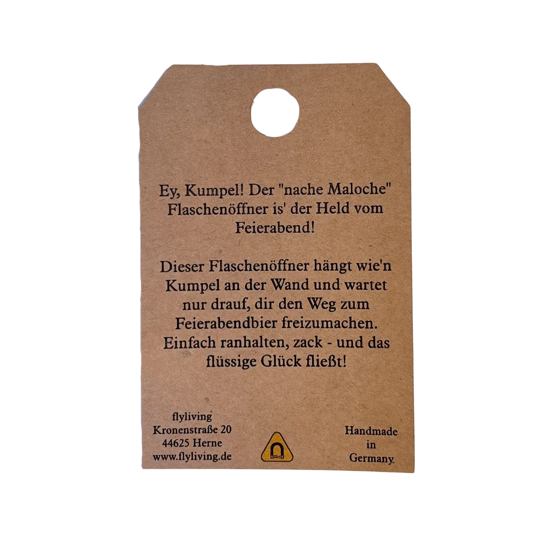 Magnetflaschenöffner "nacher Maloche", rund - Flaschenöffner - flyliving