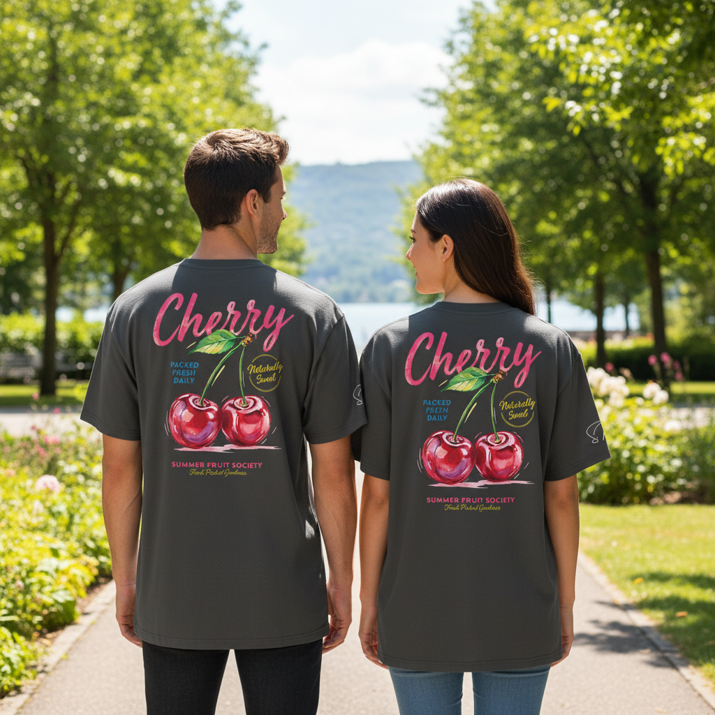 Oversized Bio-T-Shirt „Cherry Summer“ | Summer Fruit Society