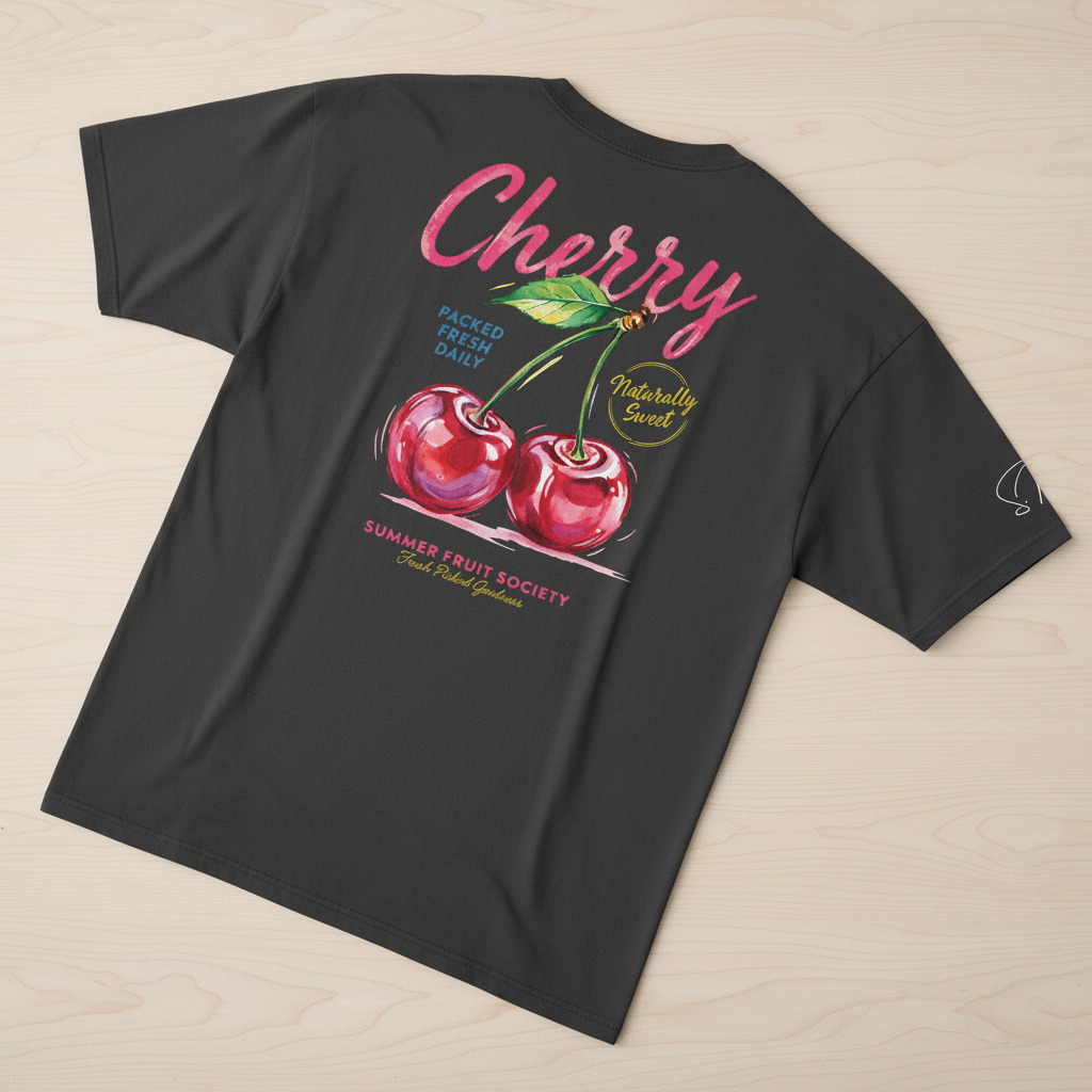 Oversized Bio-T-Shirt „Cherry Summer“ | Summer Fruit Society
