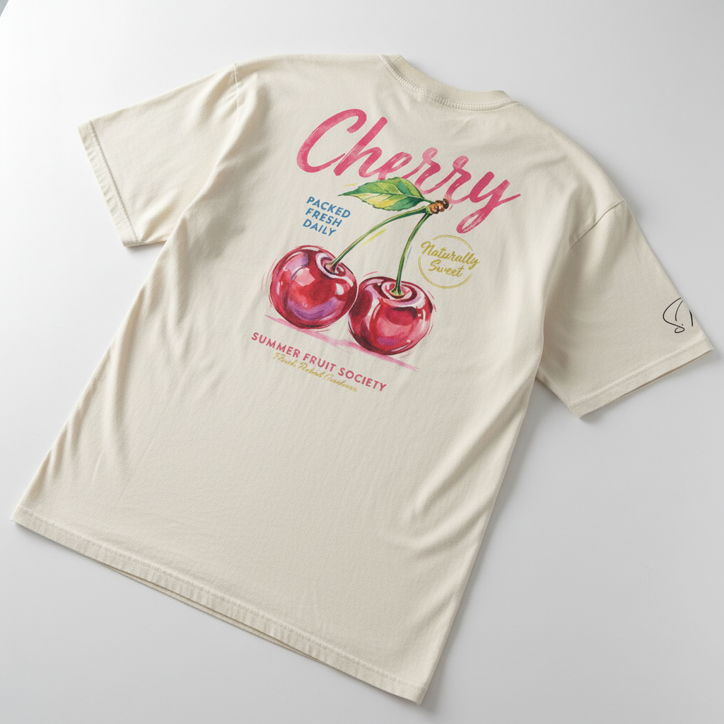 Oversized Bio-T-Shirt „Cherry Summer“ | Summer Fruit Society