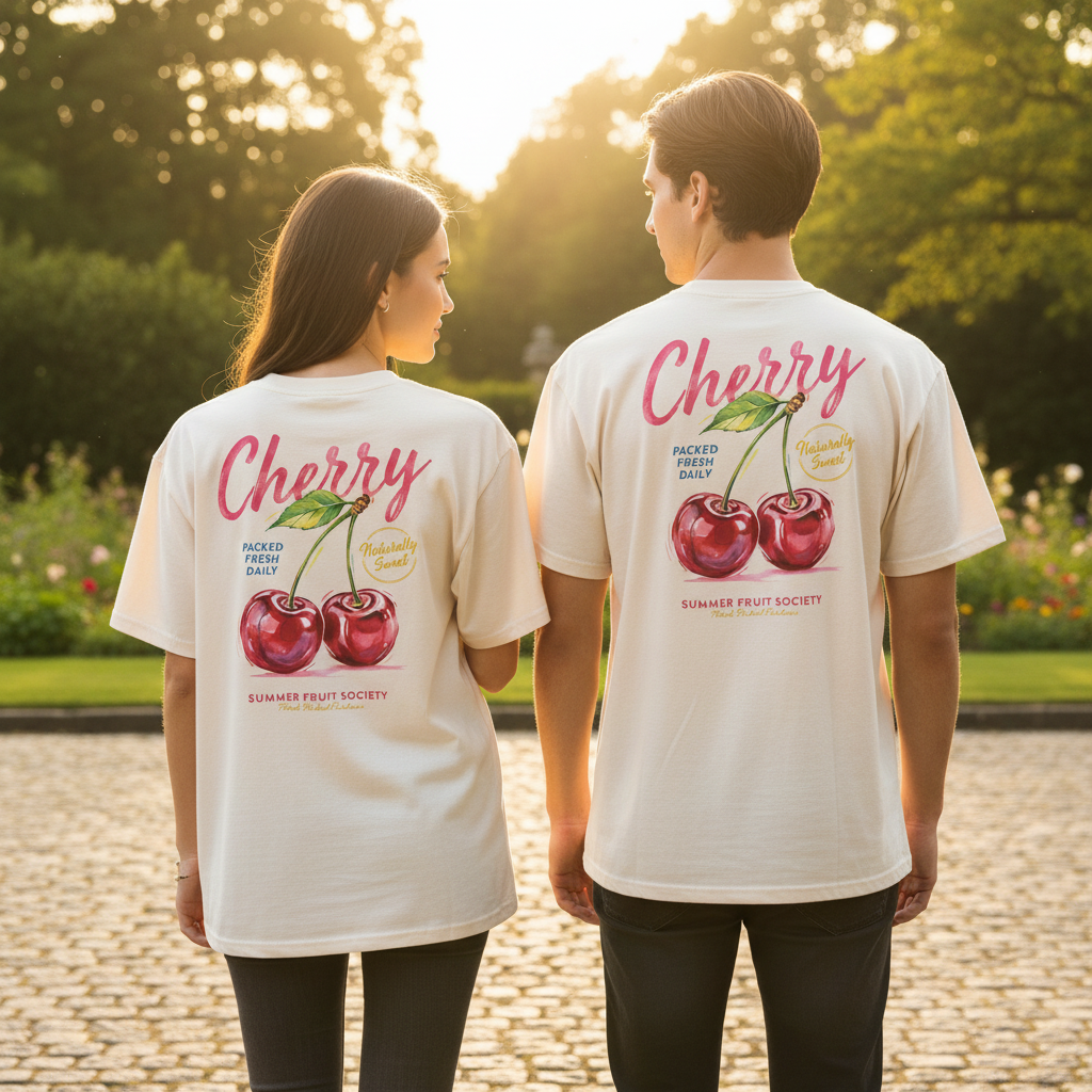 Oversized Bio-T-Shirt „Cherry Summer“ | Summer Fruit Society