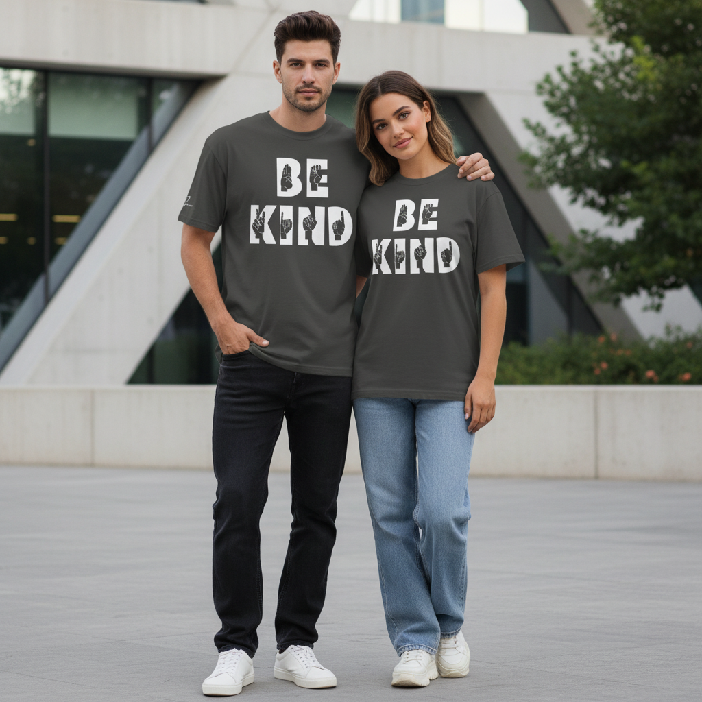 Oversized T-Shirt „Be Kind“ | Verwaschener Unisex-Look
