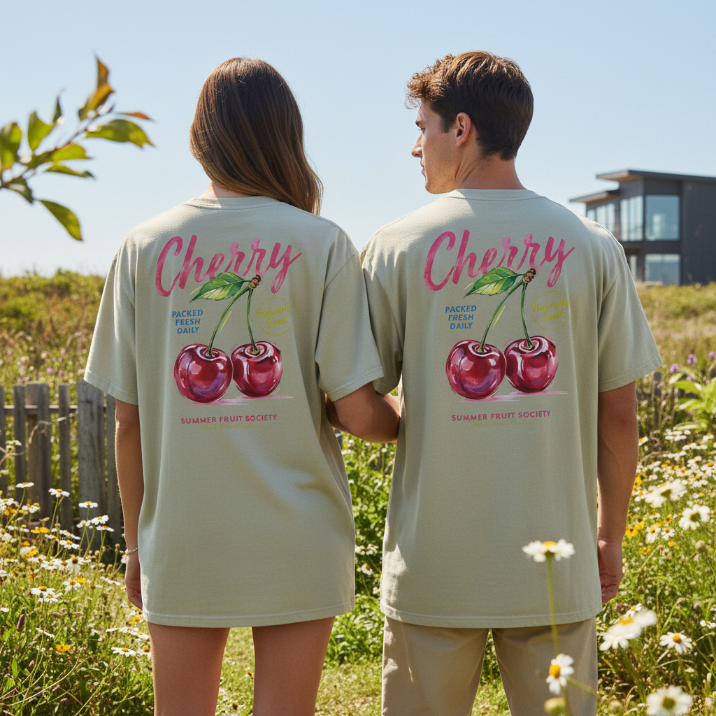 Oversized Bio-T-Shirt „Cherry Summer“ | Summer Fruit Society