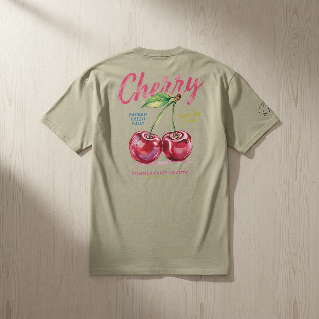Oversized Bio-T-Shirt „Cherry Summer“ | Summer Fruit Society