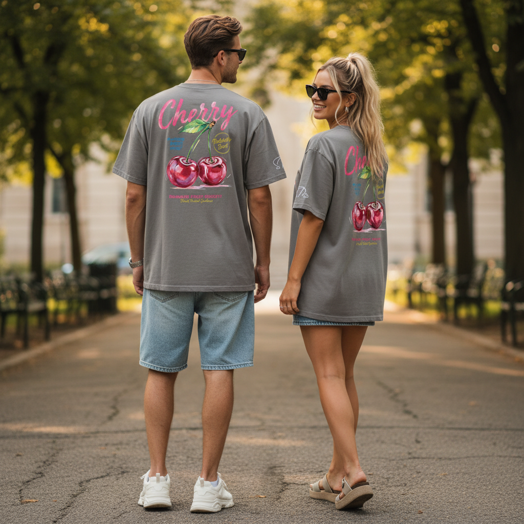 Oversized Bio-T-Shirt „Cherry Summer“ | Summer Fruit Society
