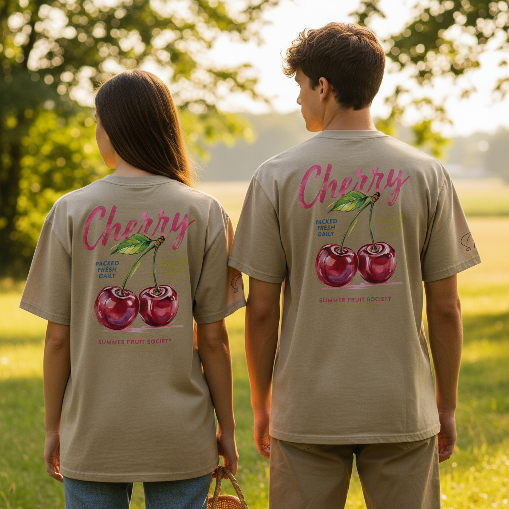 Oversized Bio-T-Shirt „Cherry Summer“ | Summer Fruit Society