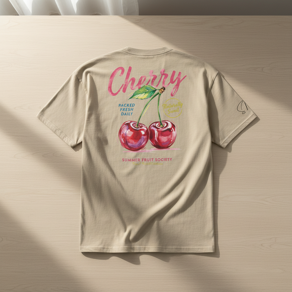 Oversized Bio-T-Shirt „Cherry Summer“ | Summer Fruit Society