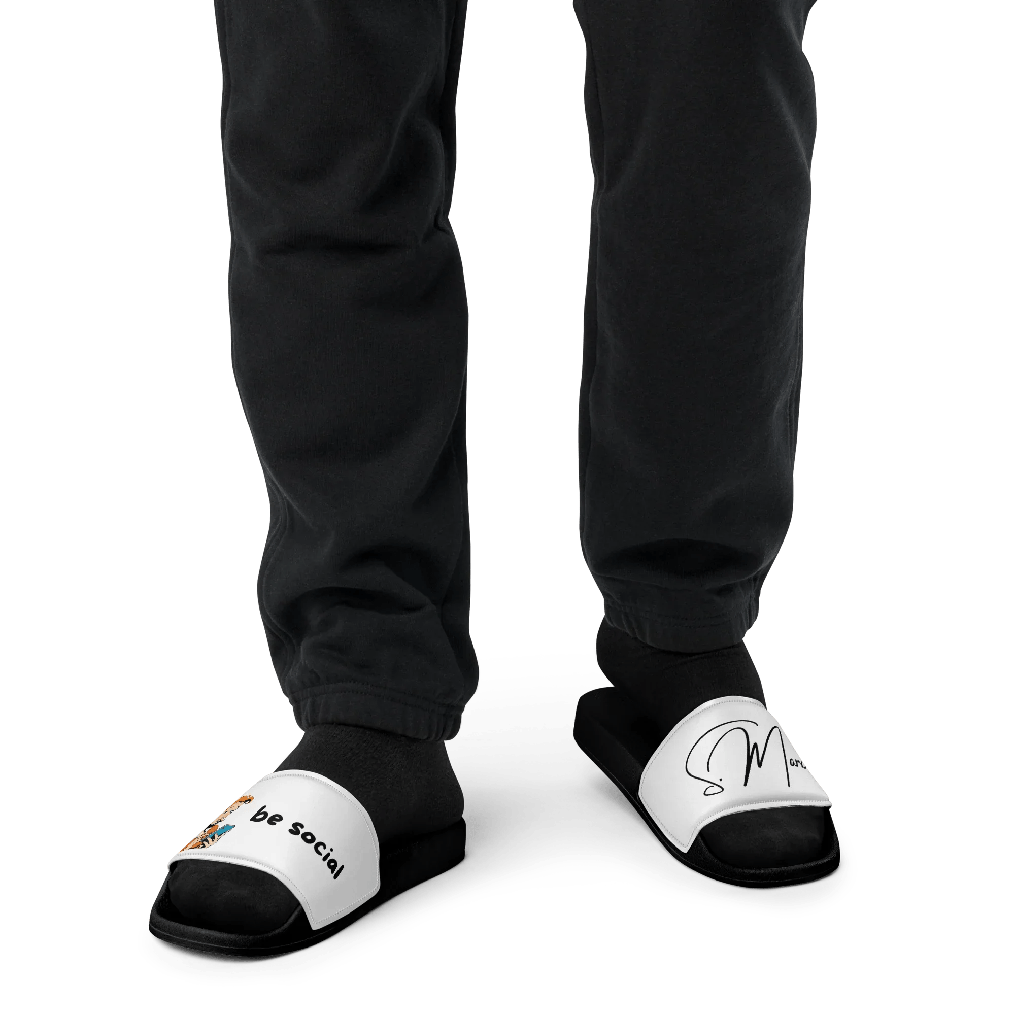 Moderne Badelatschen "be social" für Männer - Slippers - flyliving