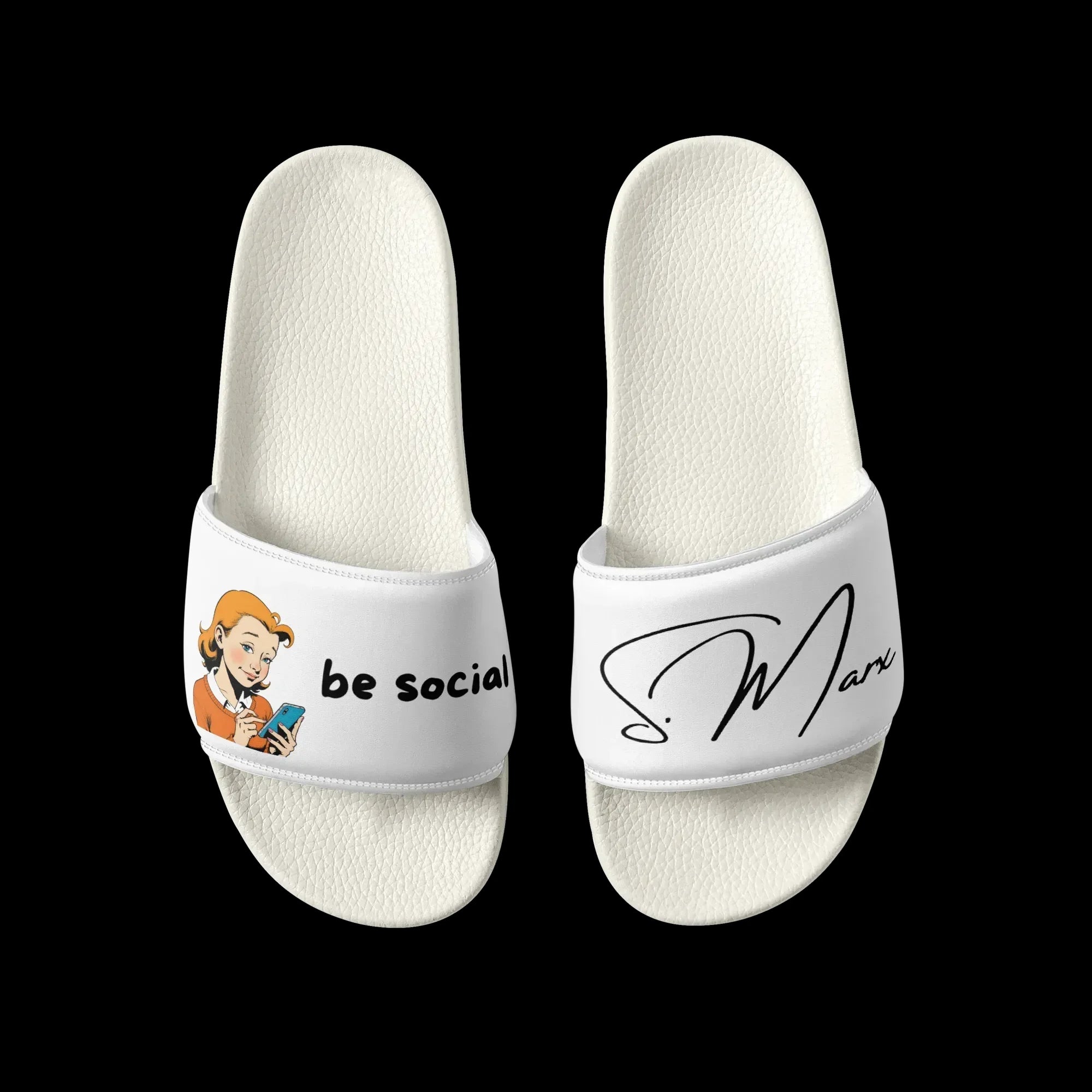 Moderne Badelatschen "be social" für Männer - Slippers - flyliving