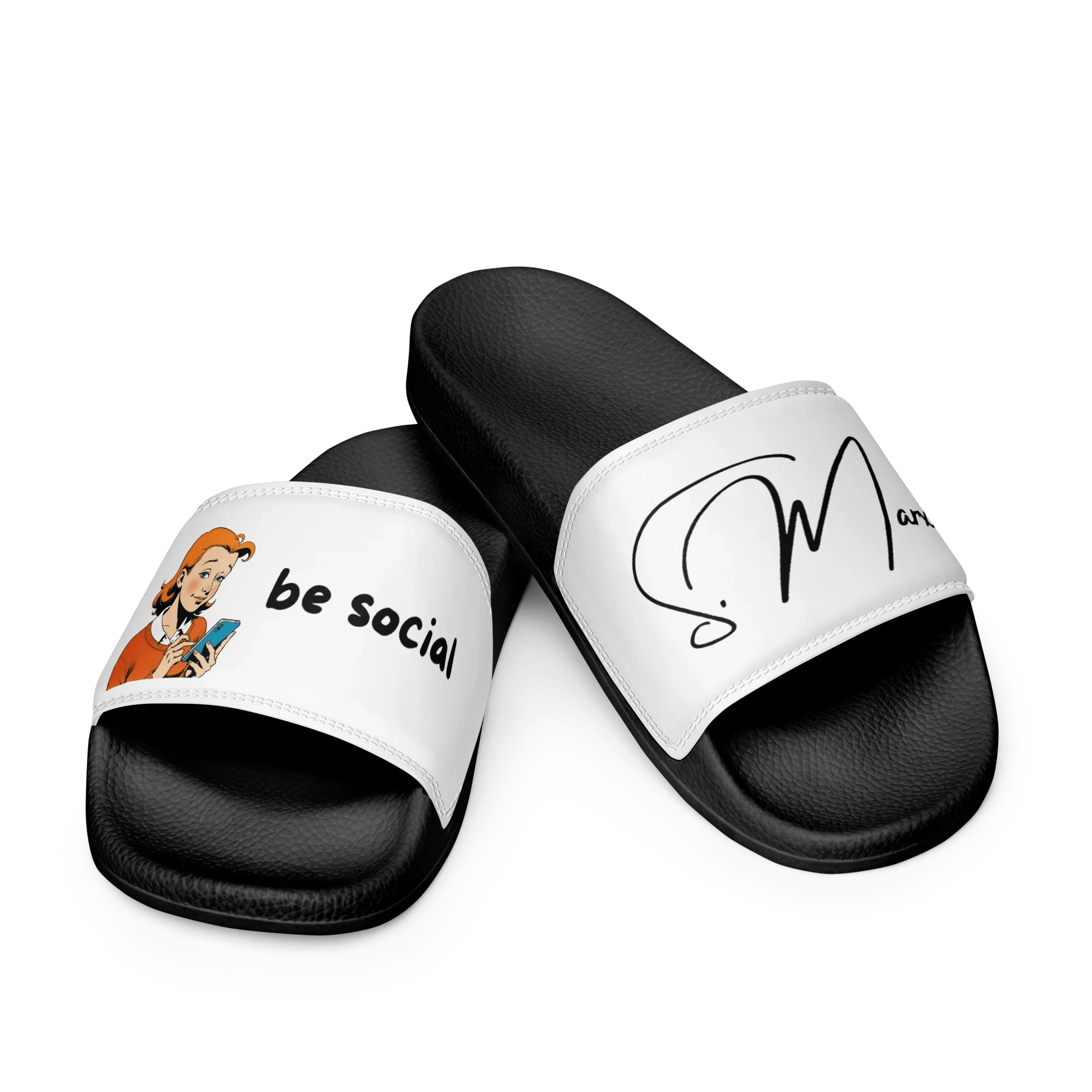Moderne Badelatschen "be social" für Männer - Slippers - flyliving