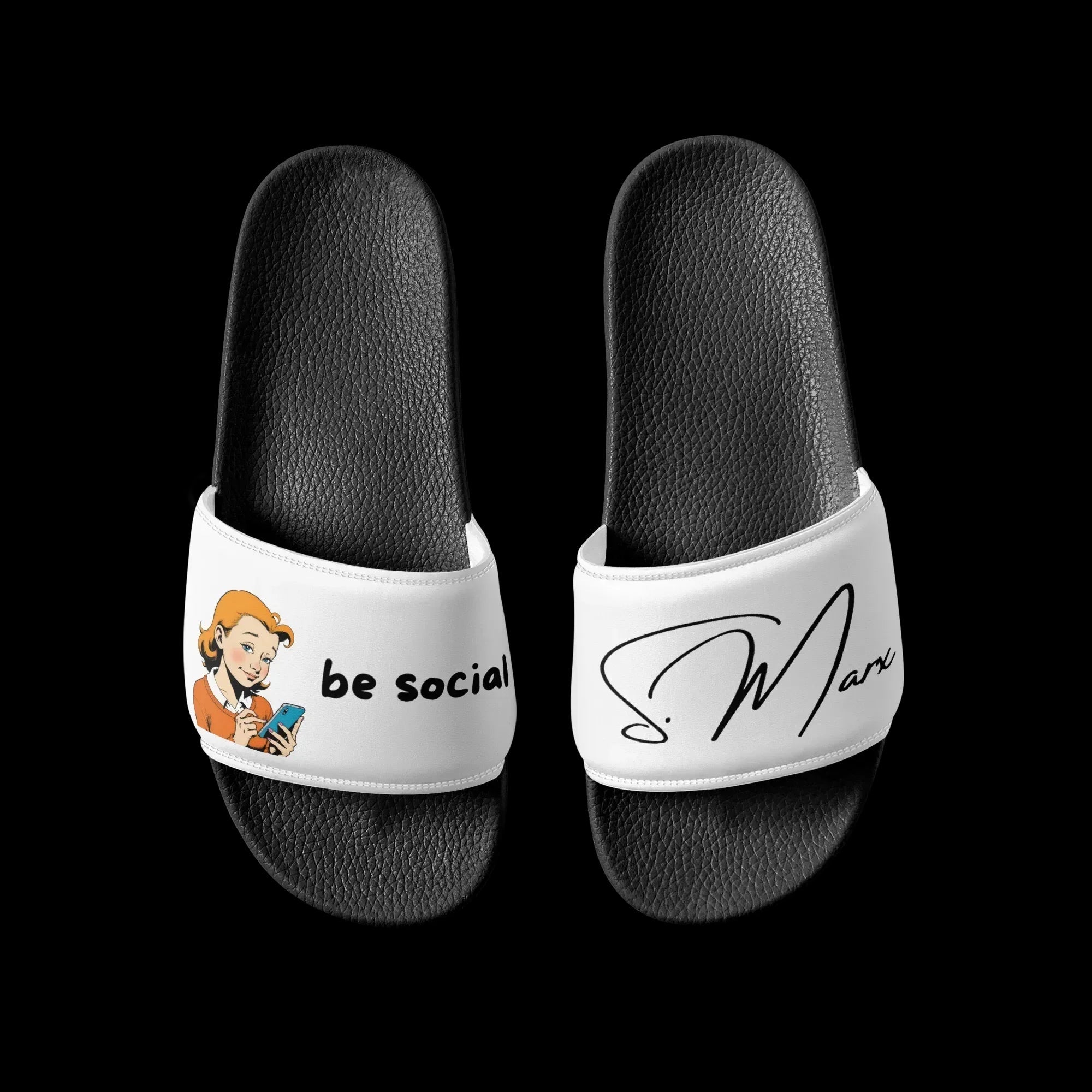 Moderne Badelatschen "be social" für Männer - Slippers - flyliving