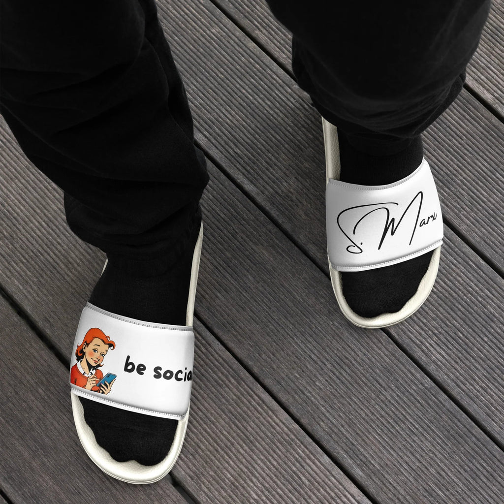 Moderne Badelatschen "be social" für Männer - Slippers - flyliving