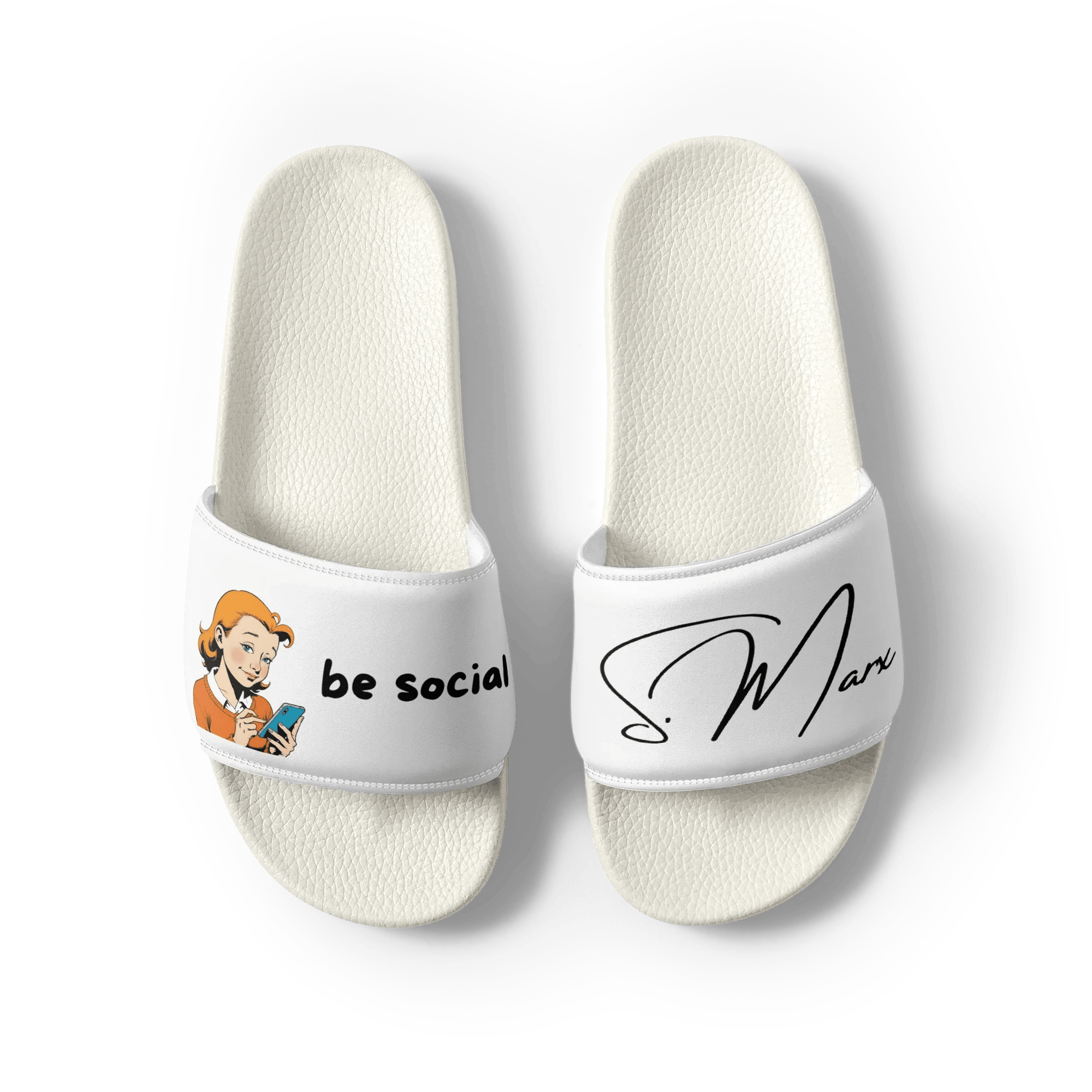 Moderne Badelatschen "be social" für Männer - Slippers - flyliving