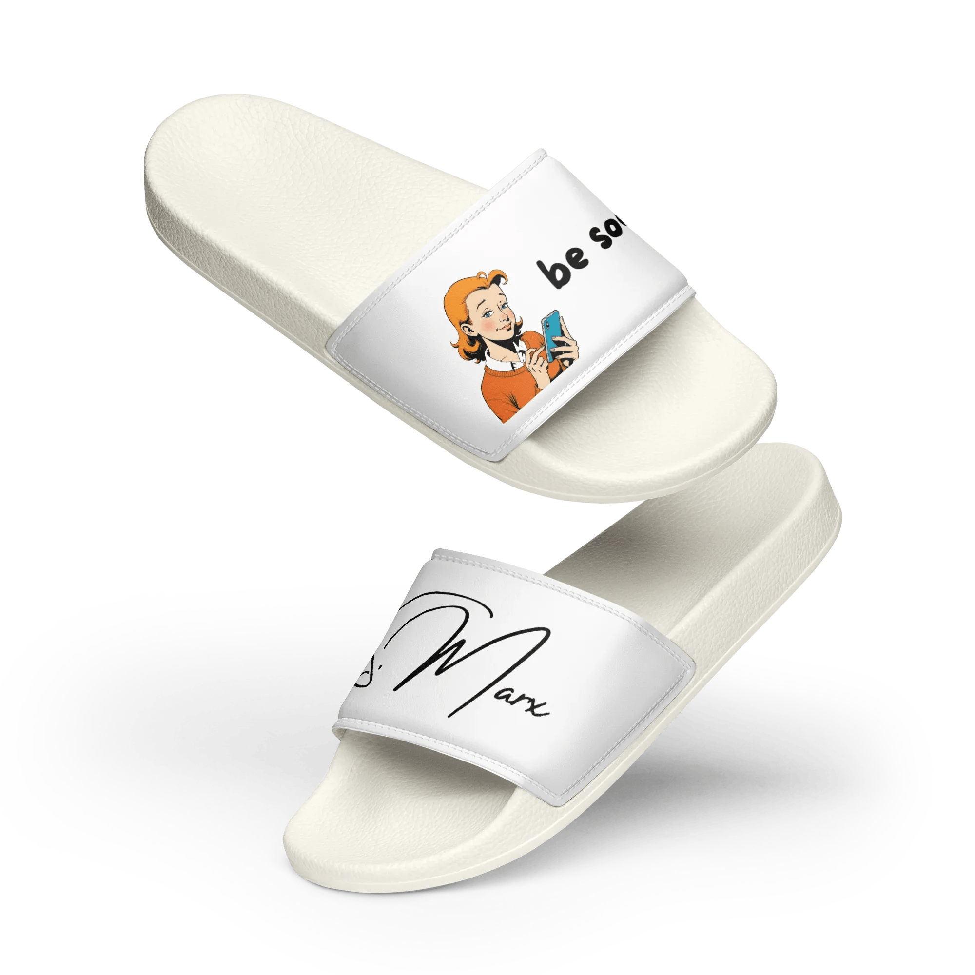 Moderne Badelatschen "be social" für Männer - Slippers - flyliving