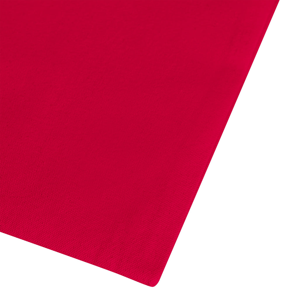 Roter Jutebeutel mit Aufdruck von flyliving, aus Bio-Baumwolle, mit Rezept und sarkastischem Spruch.