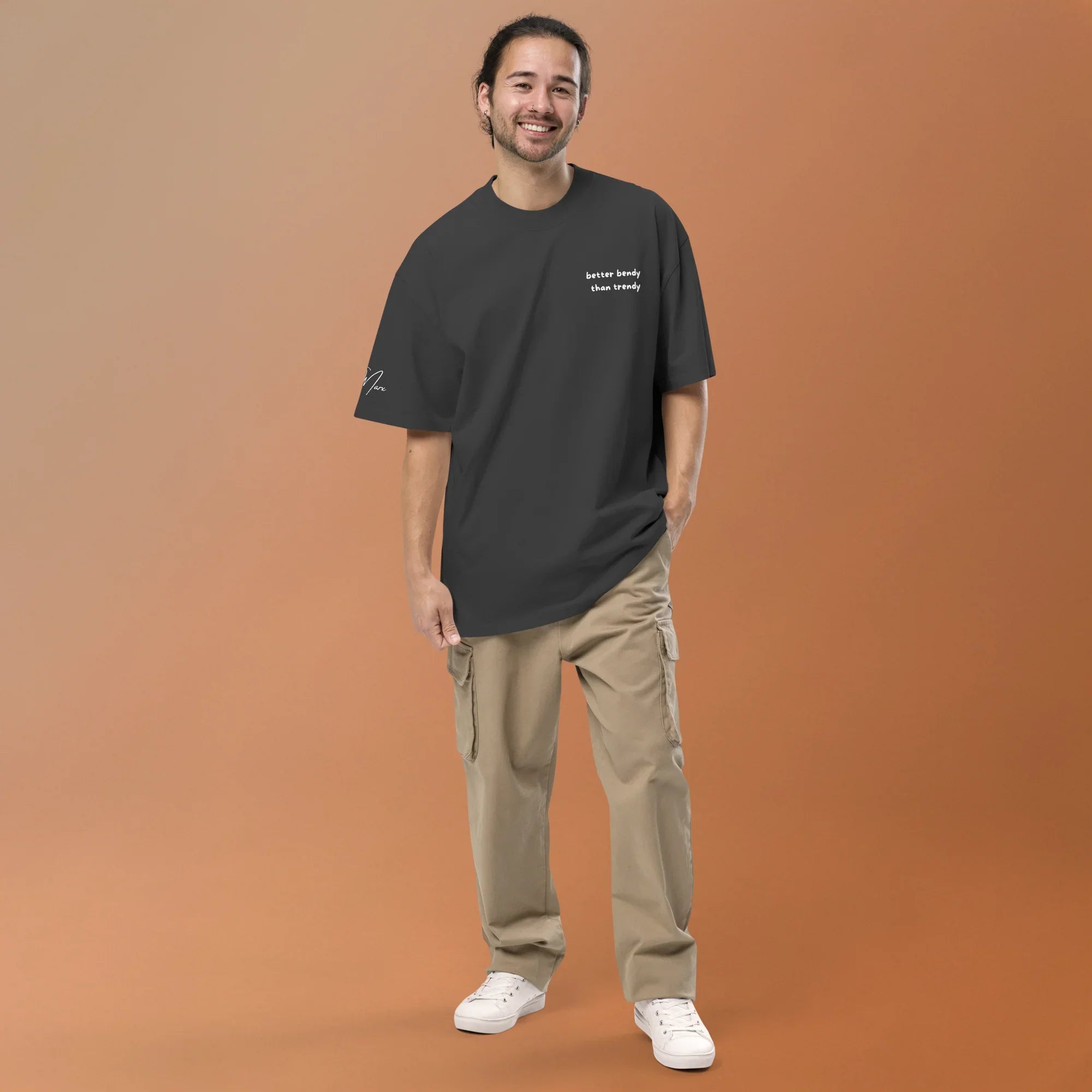 Oversized T-Shirt "better bendy than trendy" - Oversized T-Shirt - flyliving