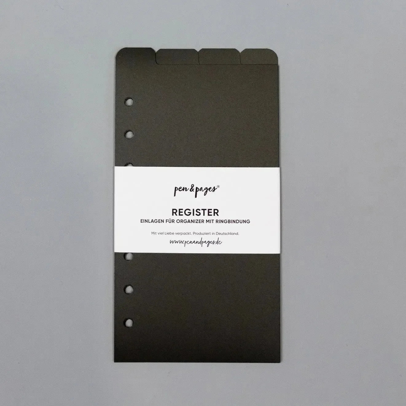 Register für Ringplaner - Tabs oben - "schwarz & transparent" - (A5 & A6)