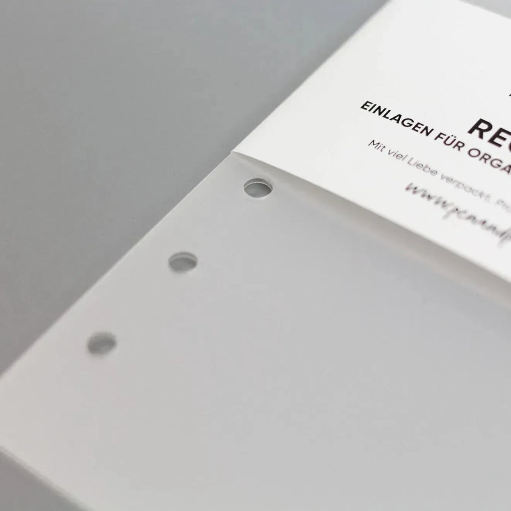 Register für Ringplaner - Tabs oben - "schwarz & transparent" - (A5 & A6)