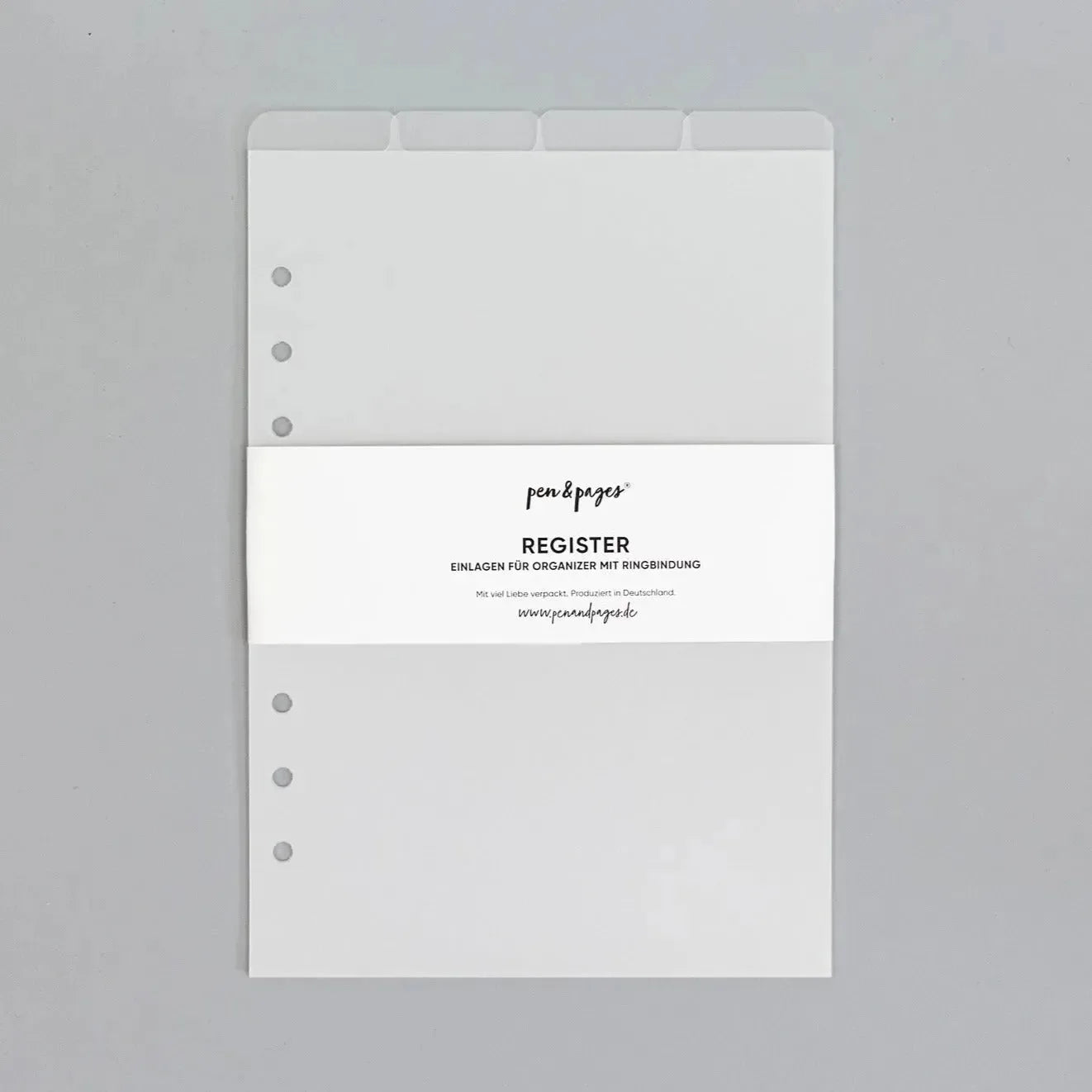 Register für Ringplaner - Tabs oben - "schwarz & transparent" - (A5 & A6)