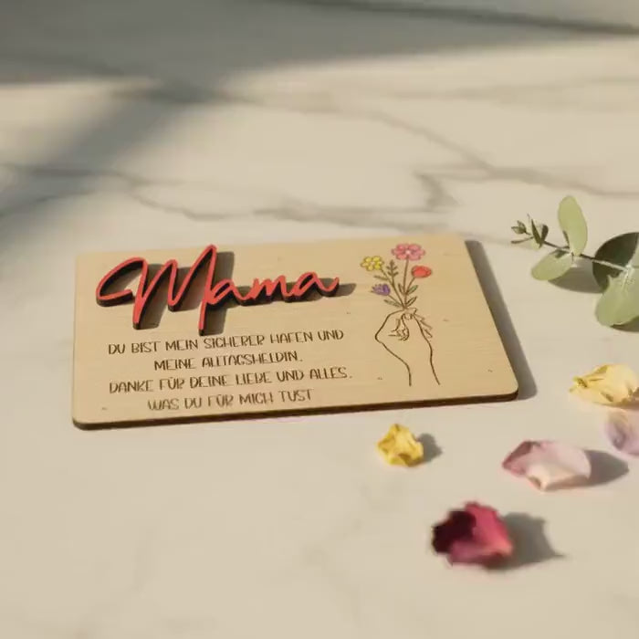Holz-Geschenkkarte "Mama & Oma" | Handgefertigt and personalisierbar