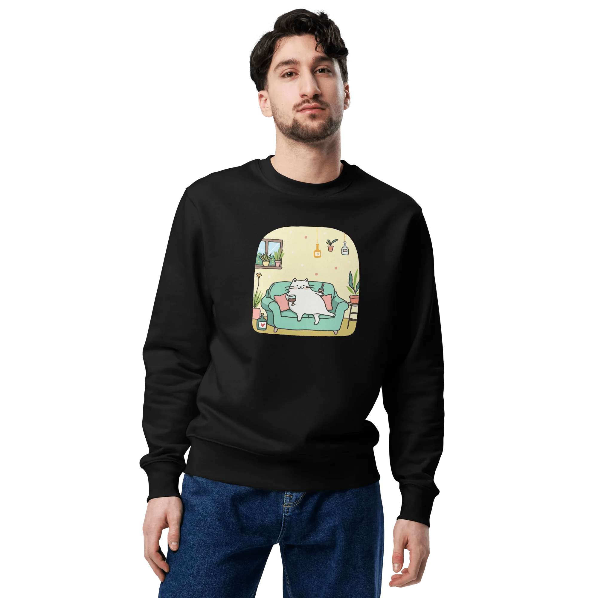 Pullover "drunky cat two" - Pullover - flyliving