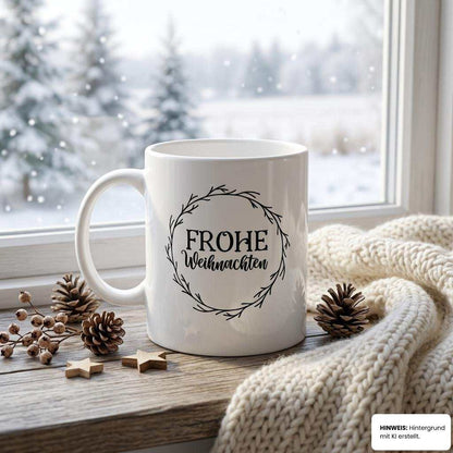 Tasse Rahmen-Serie am verschneiten Fenster – flyliving