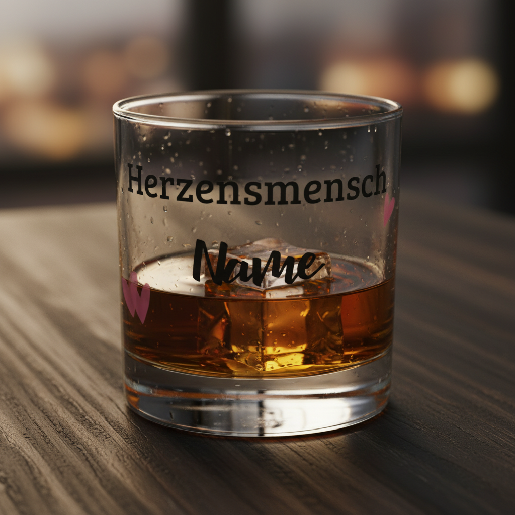Herzensmensch-Glas 311 ml | Robustes Qualitätsglas | Personalisierbar für Lieblingsmenschen