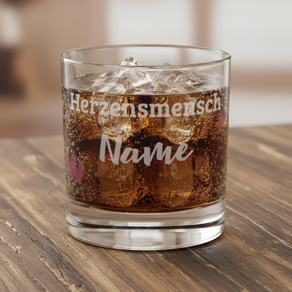 Herzensmensch-Glas 311 ml | Robustes Qualitätsglas | Personalisierbar für Lieblingsmenschen