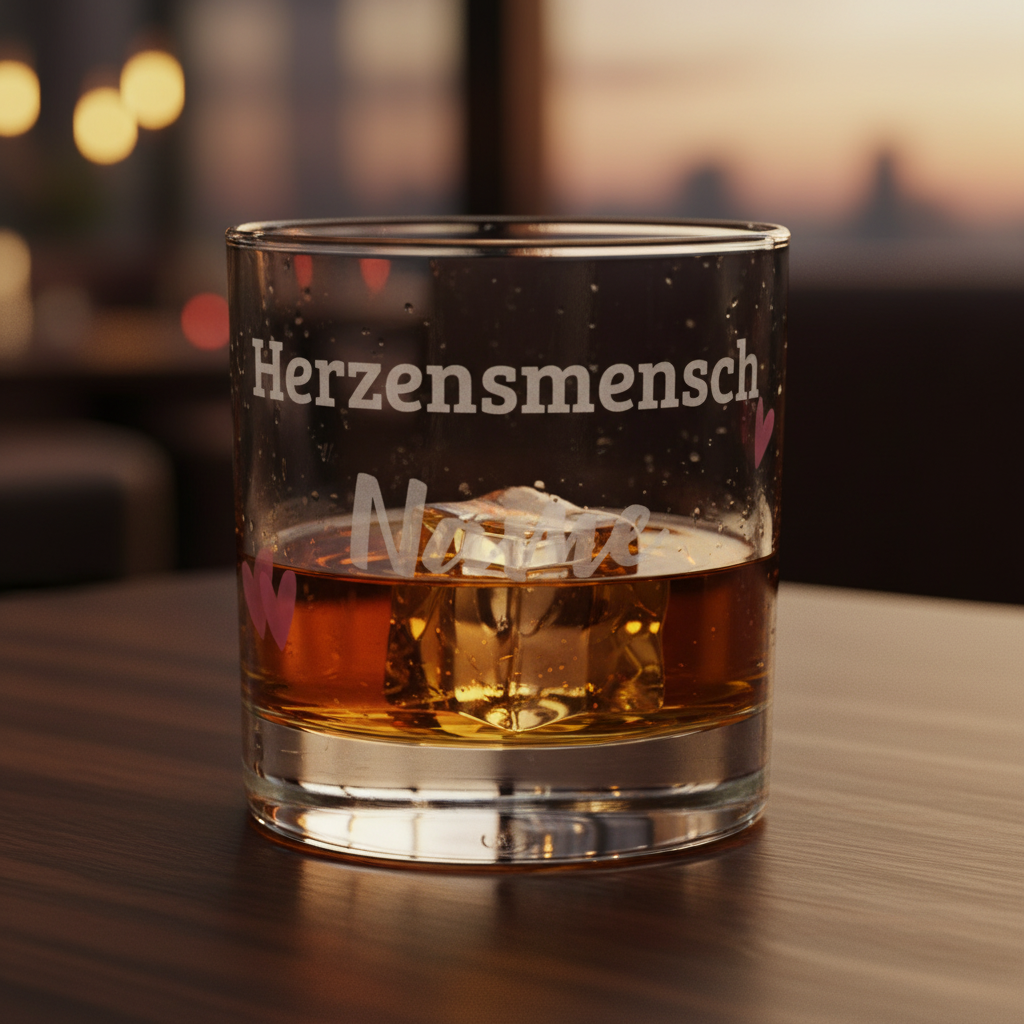 Herzensmensch-Glas 311 ml | Robustes Qualitätsglas | Personalisierbar für Lieblingsmenschen