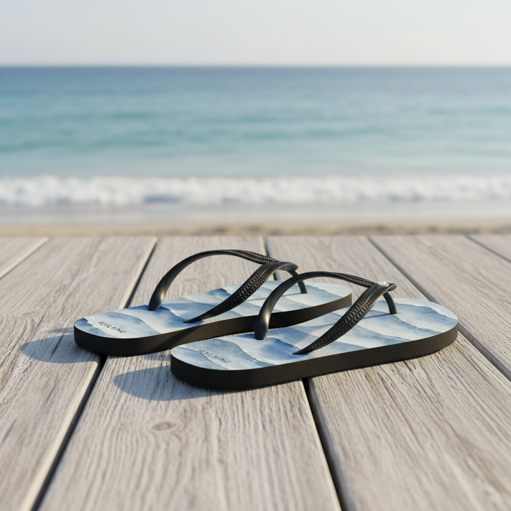 Flip-Flops „Ocean Waves“ | Leichte Sommer-Flip-Flops, Schlappen Strand, Meer, Pool
