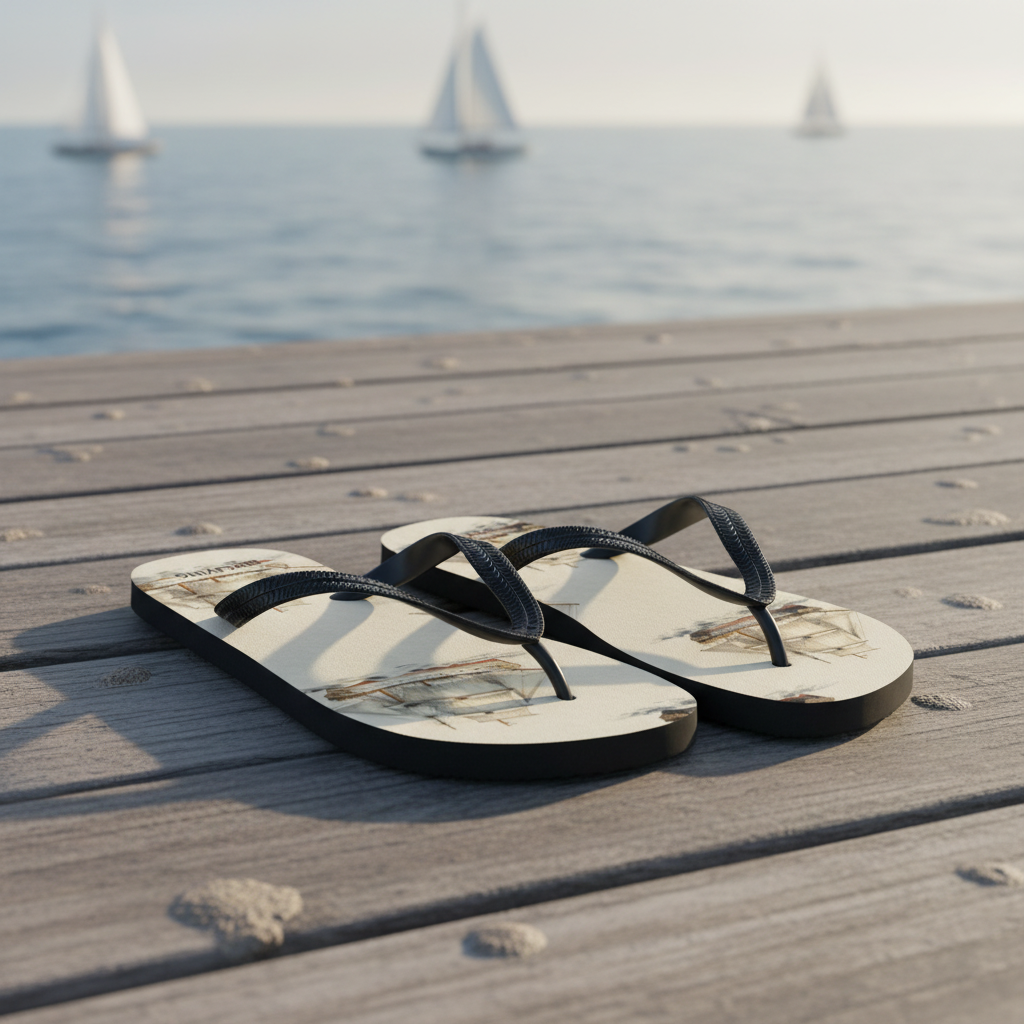 Flip-Flops „Vintage Sail Ship“ | Maritime Sommer-Flip-Flops, perfekt für Urlaub, Strand, Pool, Spa und Meer