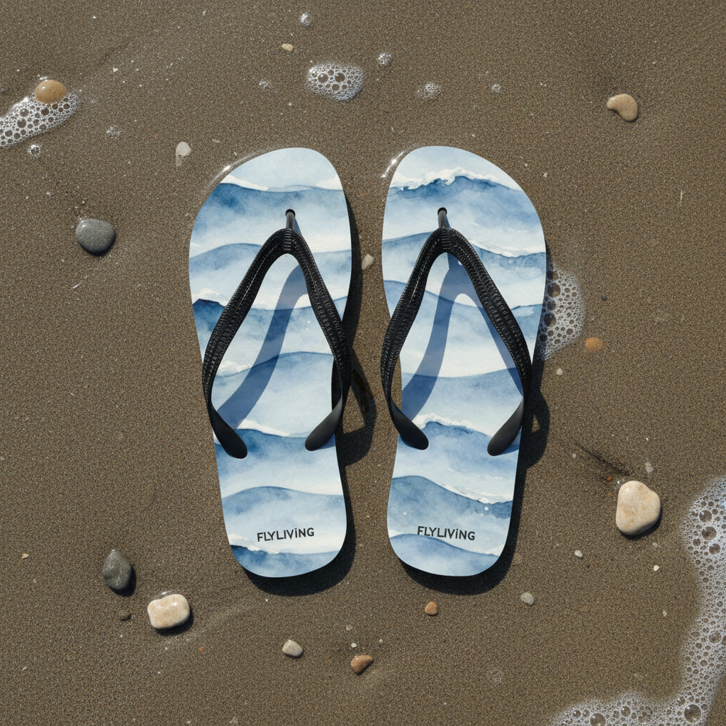 Flip-Flops „Ocean Waves“ | Leichte Sommer-Flip-Flops, Schlappen Strand, Meer, Pool