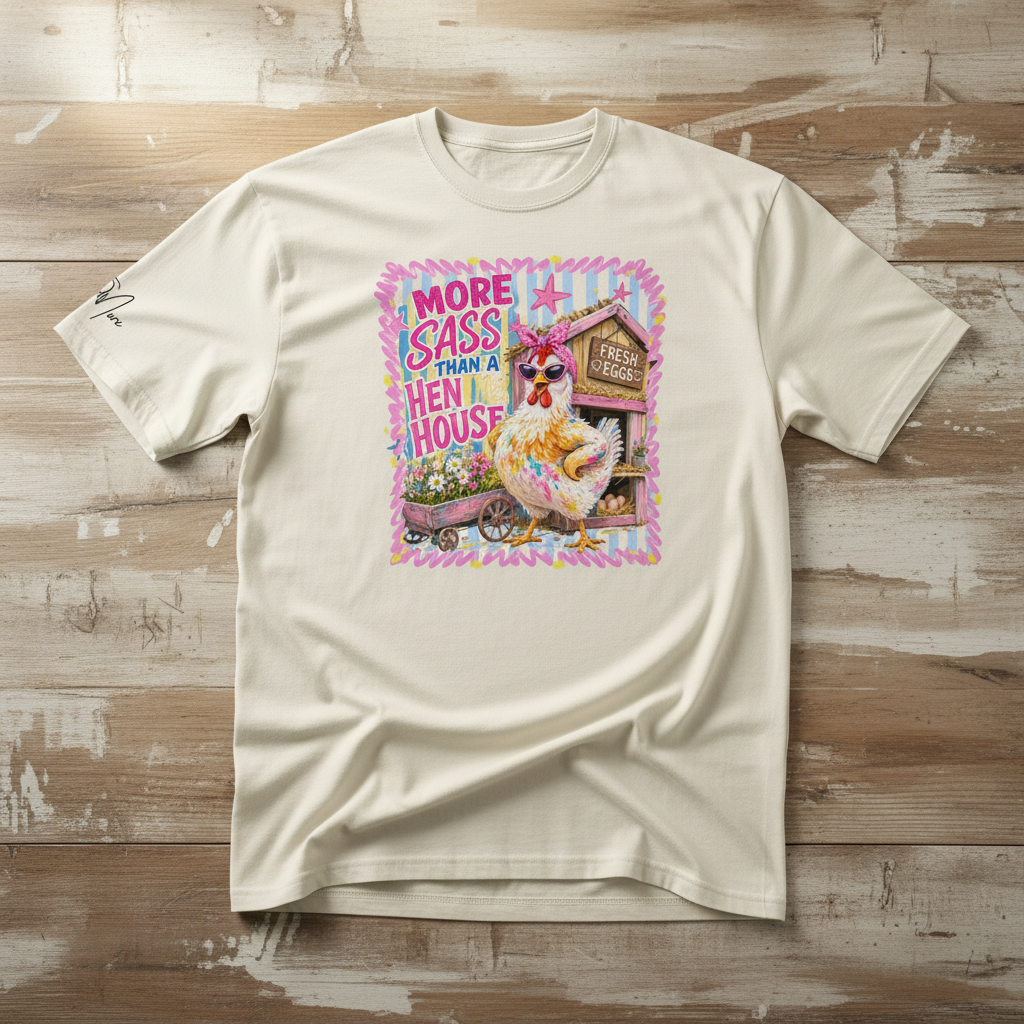 Bio-T-Shirt „More Sass Than a Hen House“ | Sassy Chicken Tee